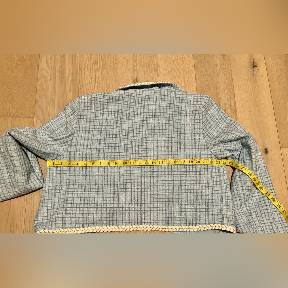 Sugarlips Blue and Cream Plaid Blazer - Picture 6 of 8
